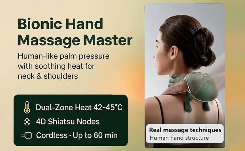 2025 Bionic Neck Shoulder Massager N7 Kneading Massager Shawl 3-Level Modes Neck