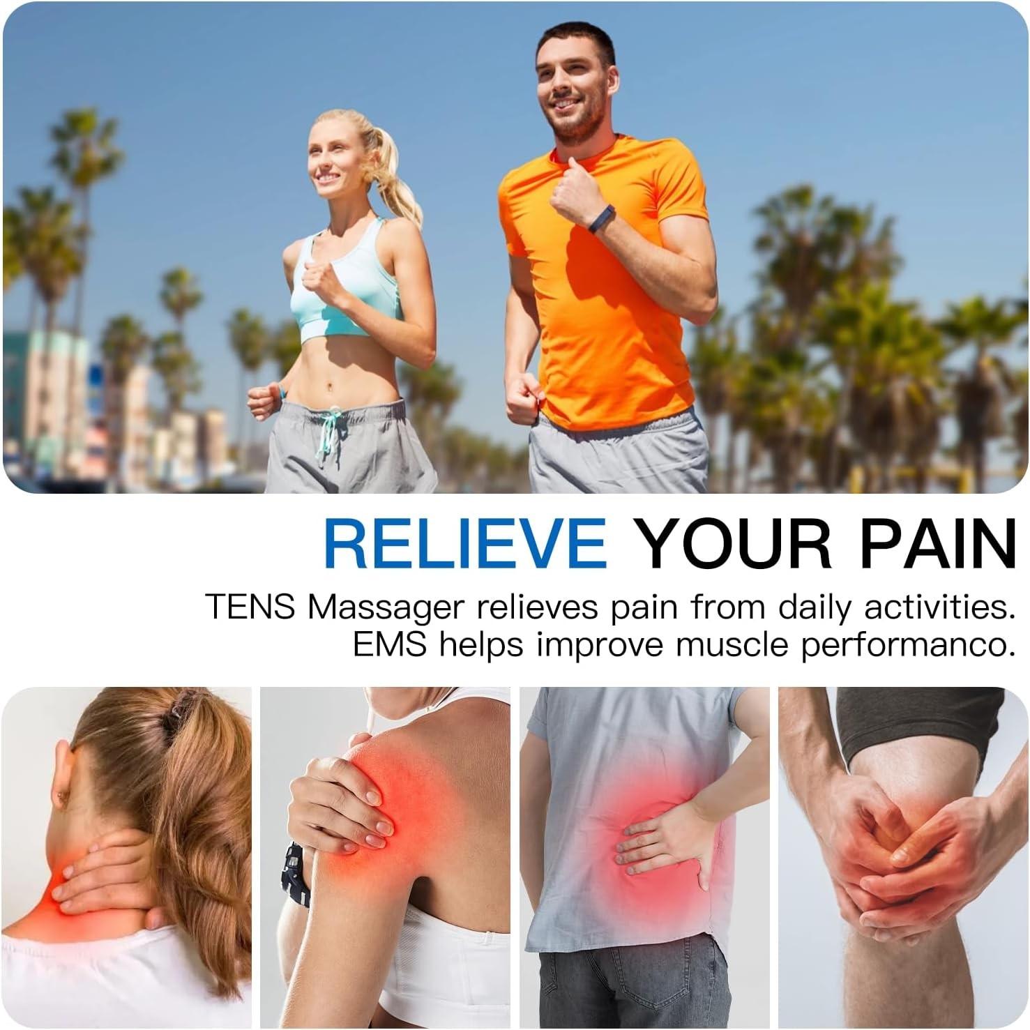 MegaWise EMS TENS Muscle Stimulator 48 Modes Dual Channel w/ 14 Pads