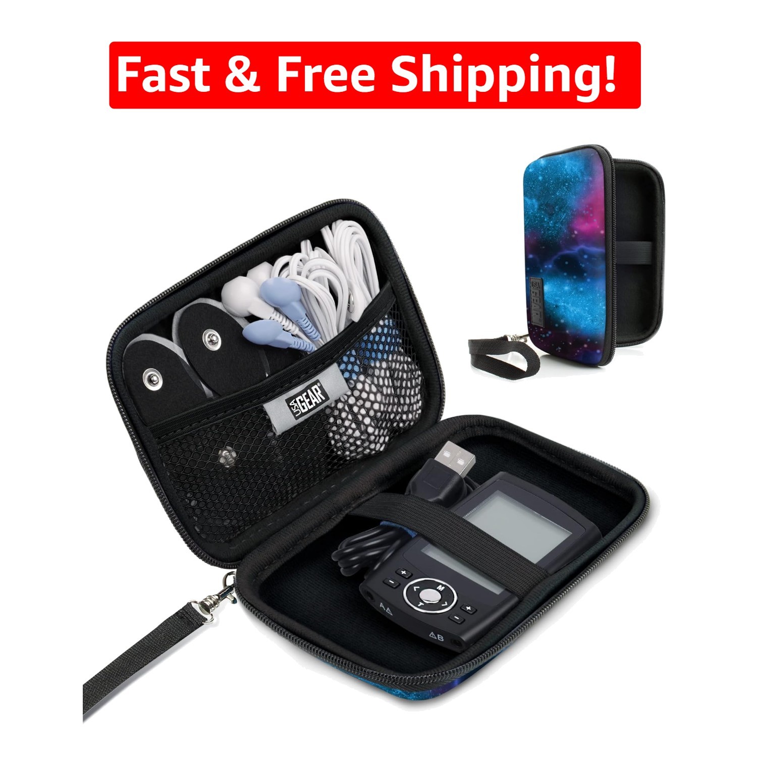 Scratch-Resistant TENS Unit Travel Case for Belifu, HiDow & AUVON Devices