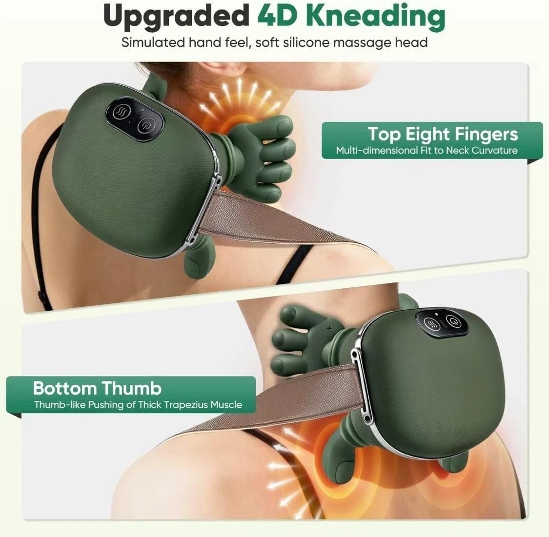 Electric Neck & Shoulder Massager with Heat Shiatsu 4D Kneading Pain Relief NEW