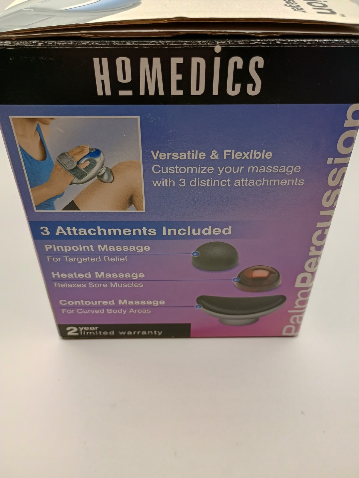 HoMedics Palm Percussion Personal Body Heat Massager 3 Head Attachments Open Box