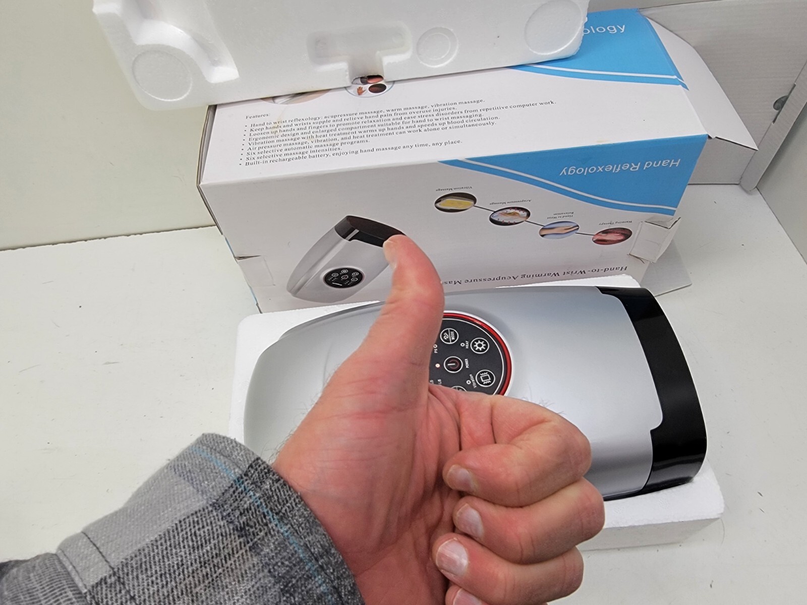 Carepeutic Home Hand and Wrist Massager Warming Acupressure Kneading Vibration