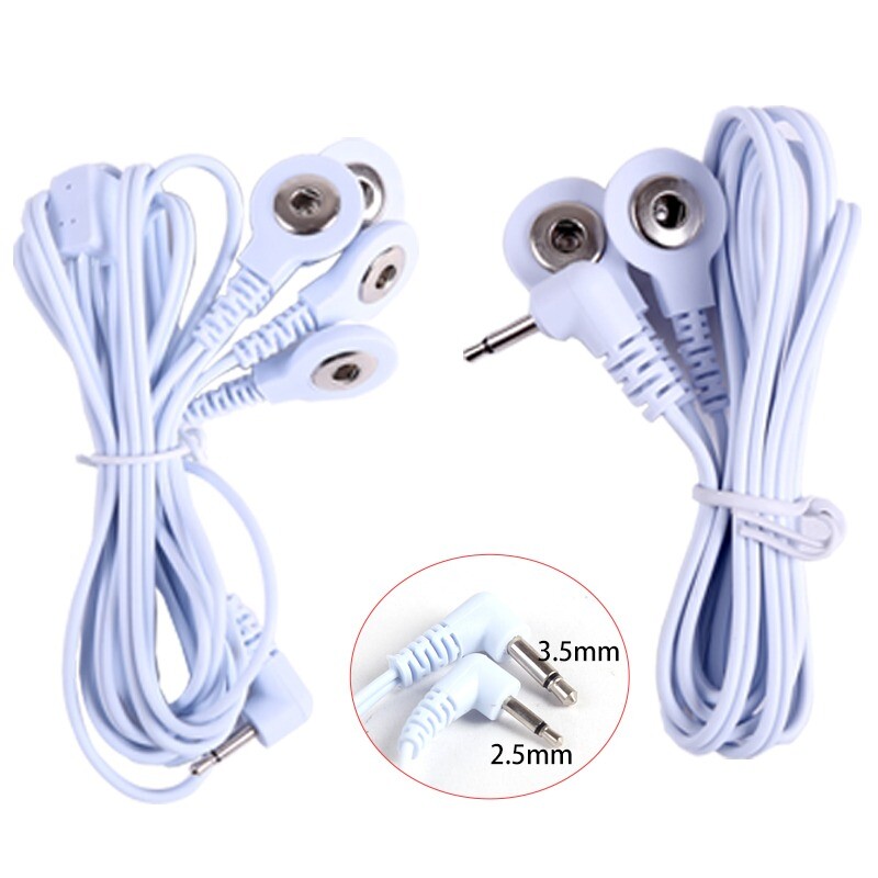 Electrode Lead Wires Connecting Cable Digital TENS Therapy Massager 2.5mm 3.5mm