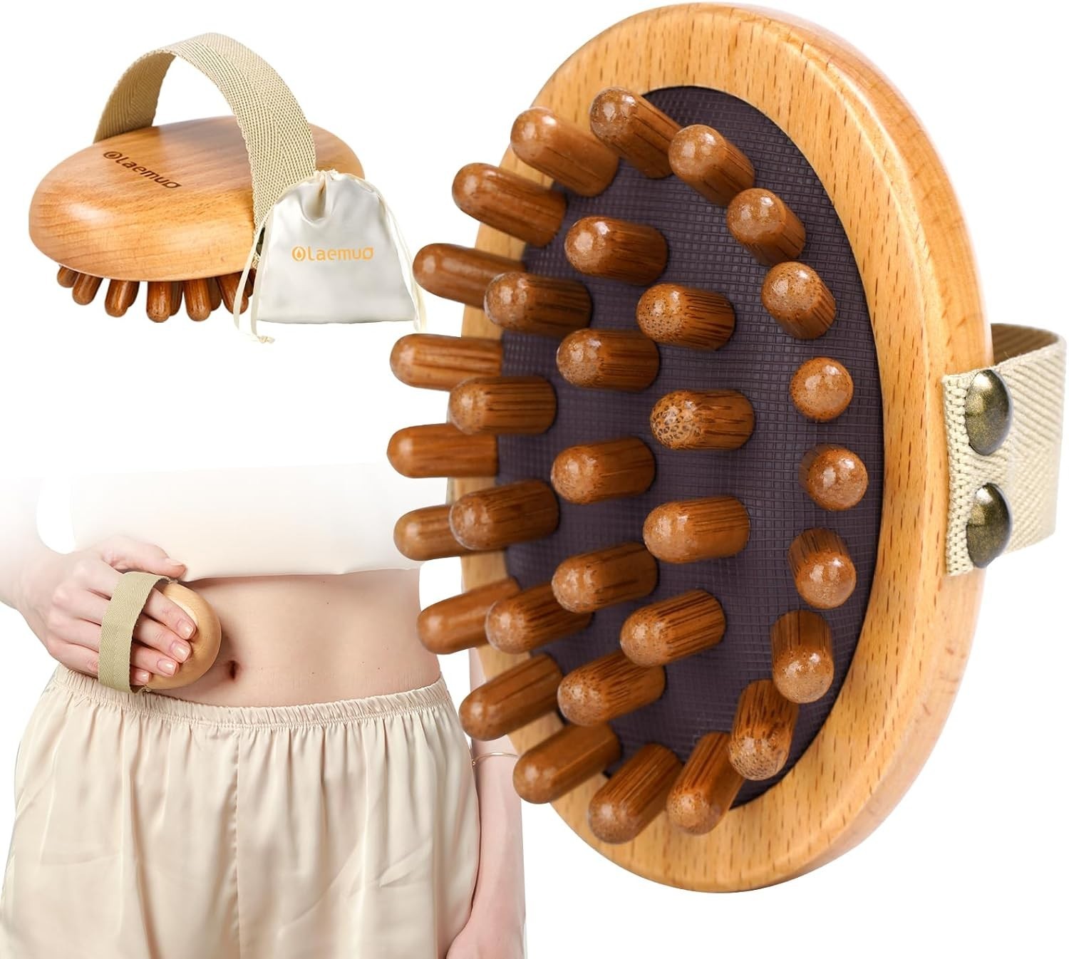 Wood Therapy Massage Tool for Cellulite Lymphatic Drainage Body Brush