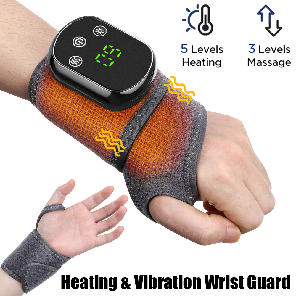Electric Knee Ankle Massager Wrist Guard Brace Hot Air Compression Pain Relief