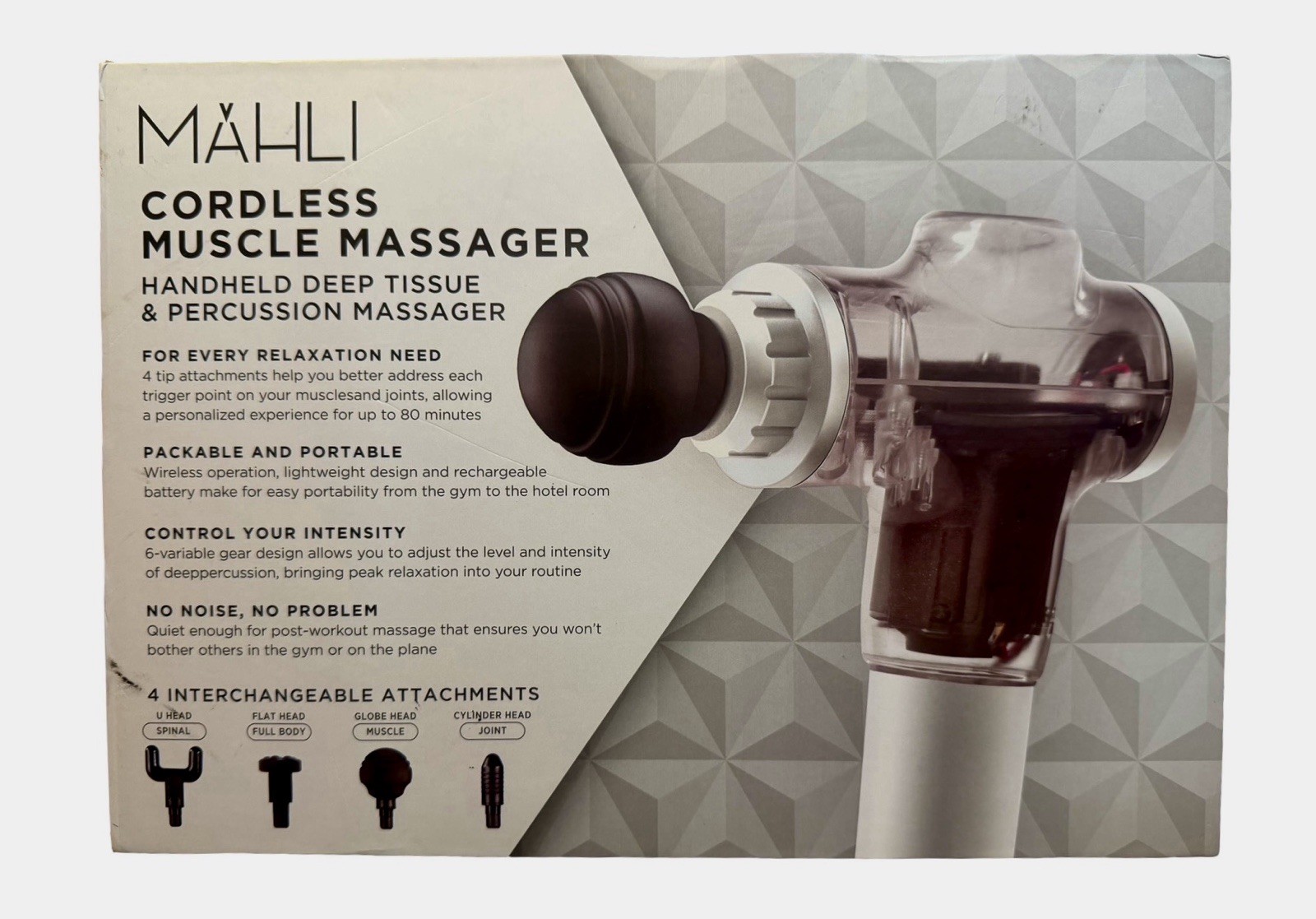 Mahli Muscle Massager Gun Model MDM3005 w Instruction A20 Black in box