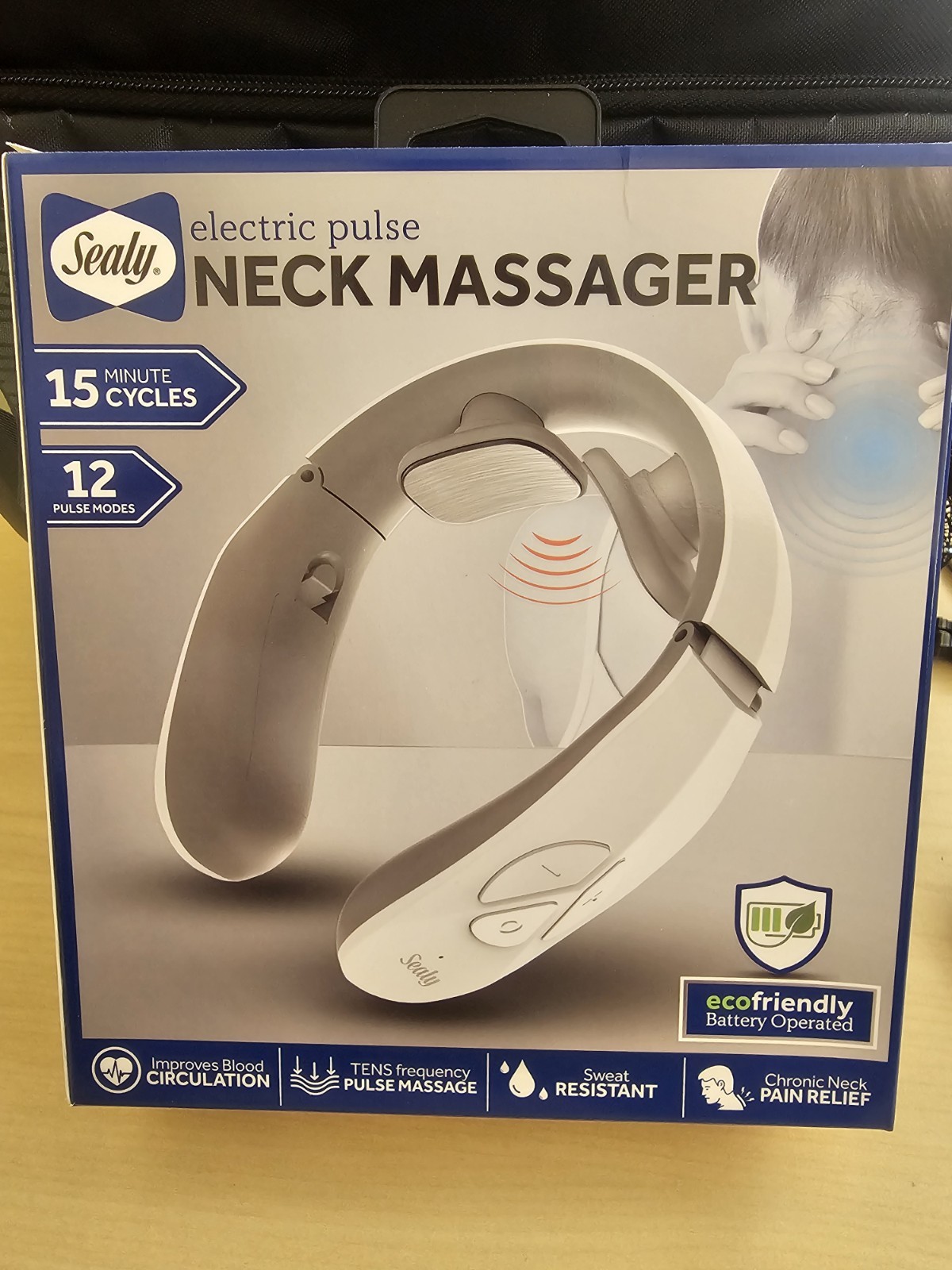 Sealy Electronic Pulse Neck Massager With 12 Pulse Modes (Ma-110) New Sealed
