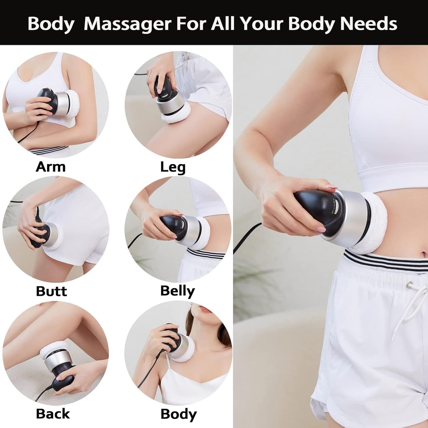 Body Sculpting Machine Body Massager, Cellulite Massager w 6 Massage Pads