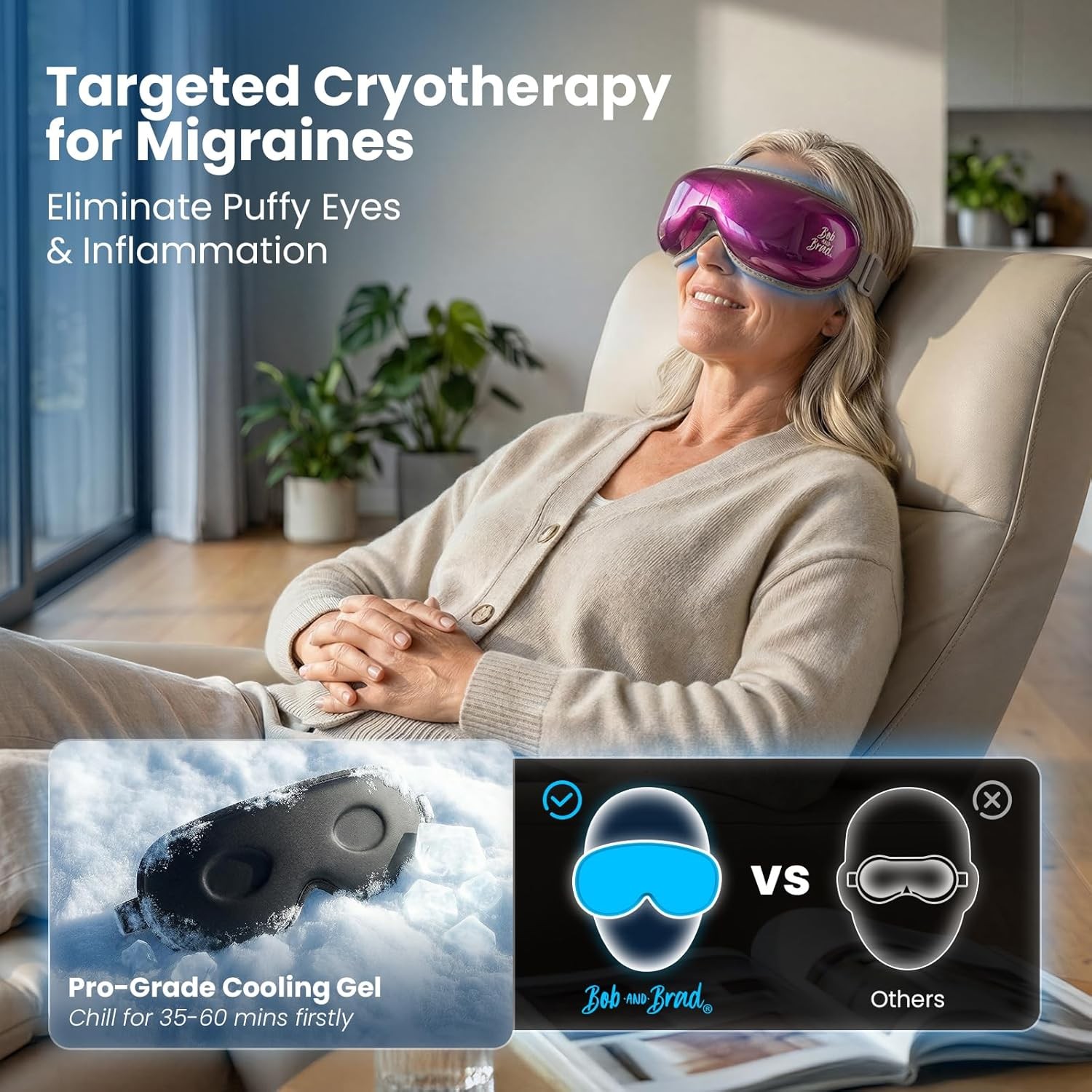 Adjustable Eye Massager with Heat Cooling Music Comfort Smart Eye Mask Quieter