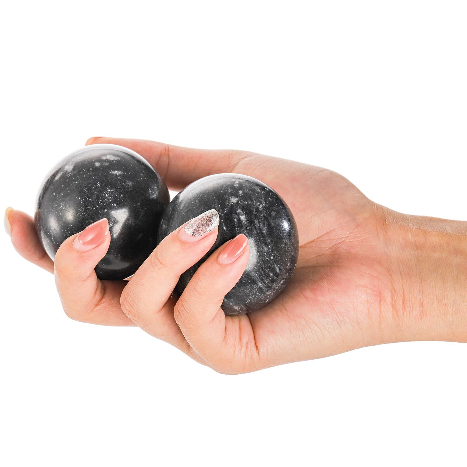 Lyellfe Set of 4 Marble Stone Baoding Balls 2 Inch Meditation Balls with Box …
