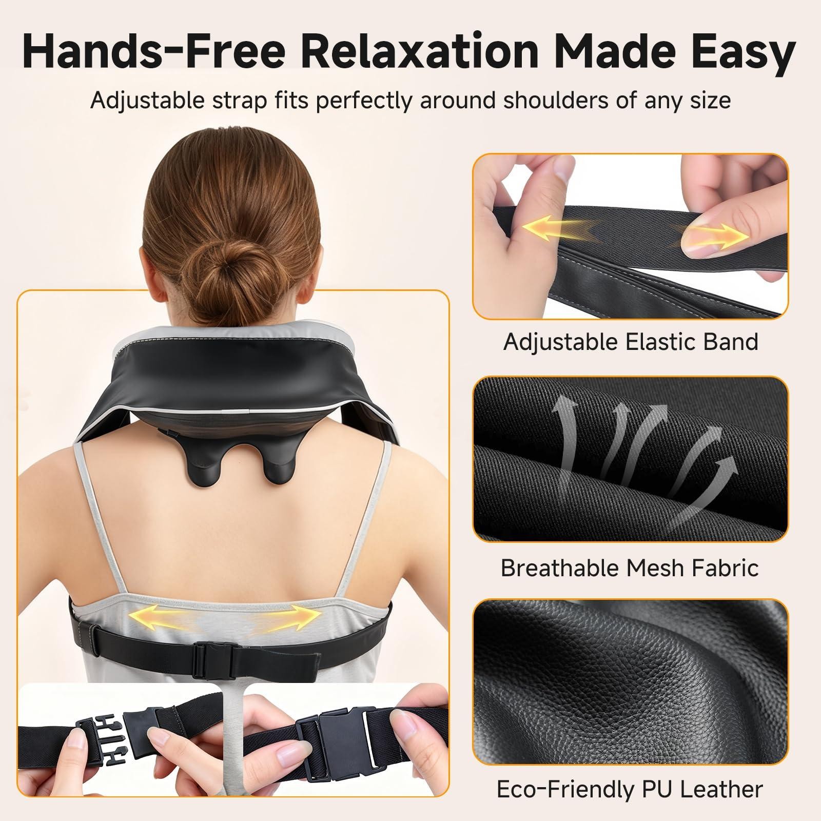 Senluyi 6D Neck Massager for Pain Relief Deep Tissue, Kneading Shiatsu Neck and