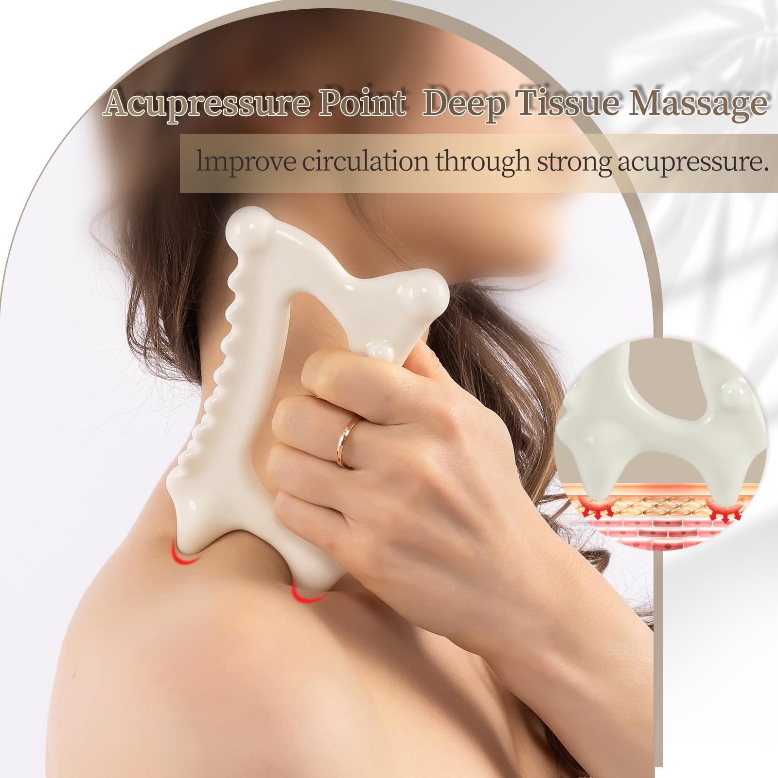 Ceramic Gua Sha Massage Tool, Advanced Face&Body Gua Sha Tools Skin Care for …