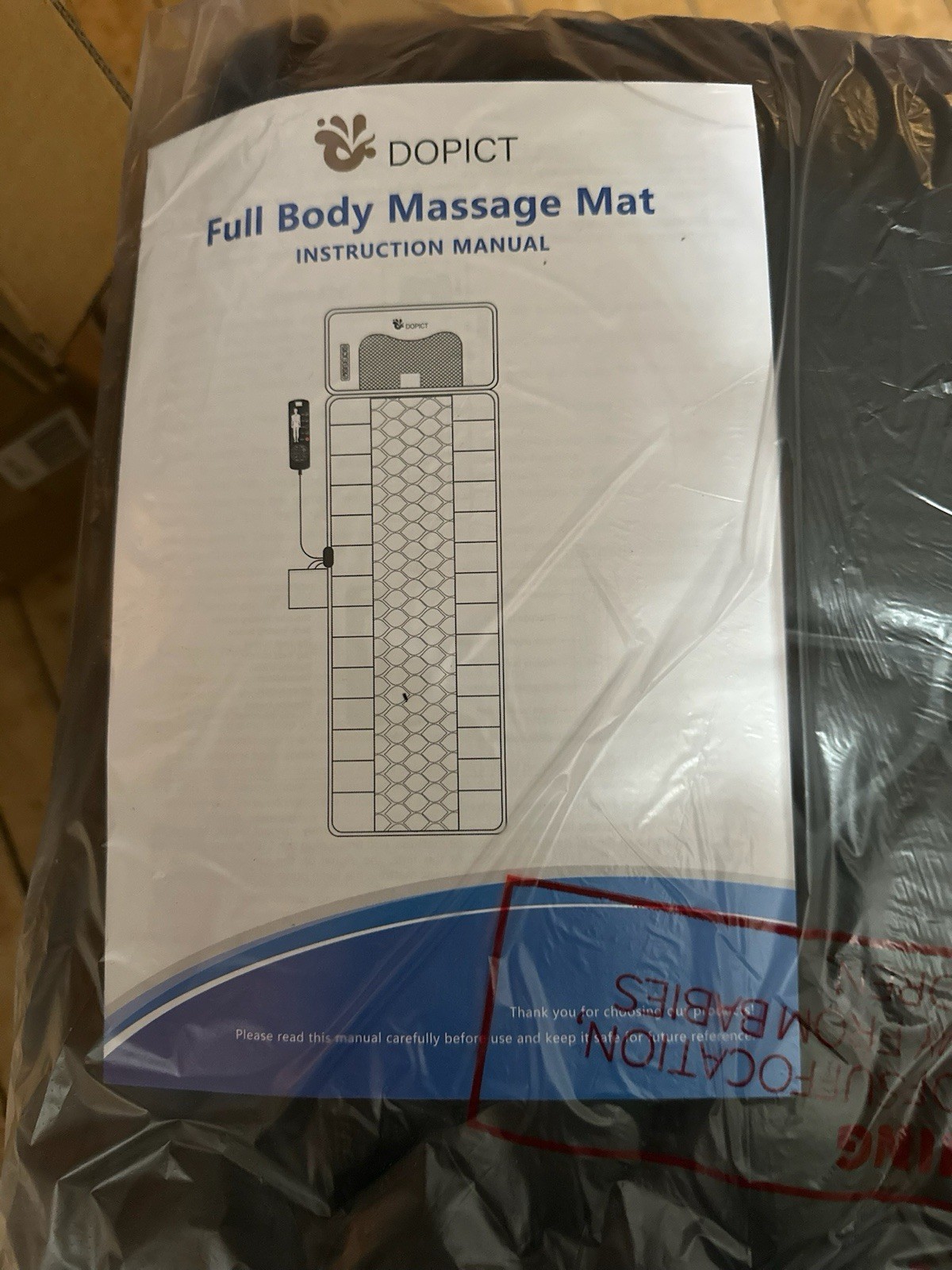 DOPICT Full Body Massage Mat Heated Vibrating Adjustable Intensity Neck Back