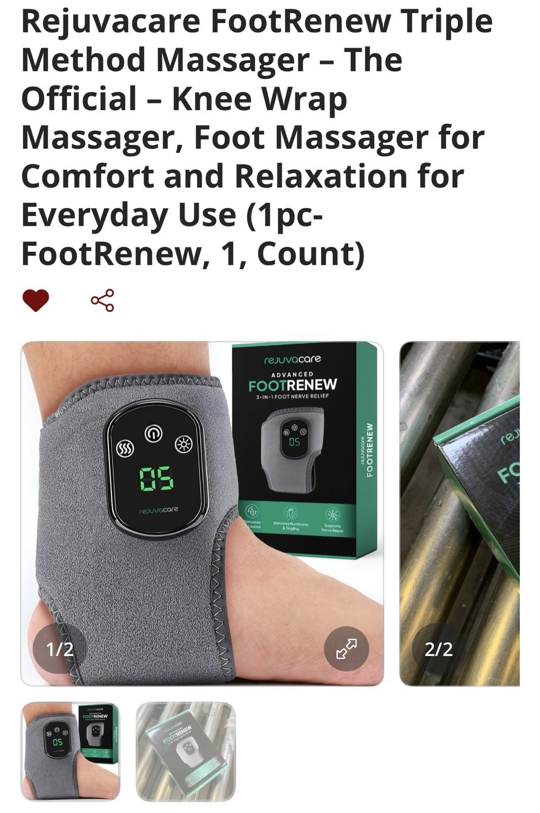 Rejuvacare FootRenew 3-in-1 Foot Massager Set