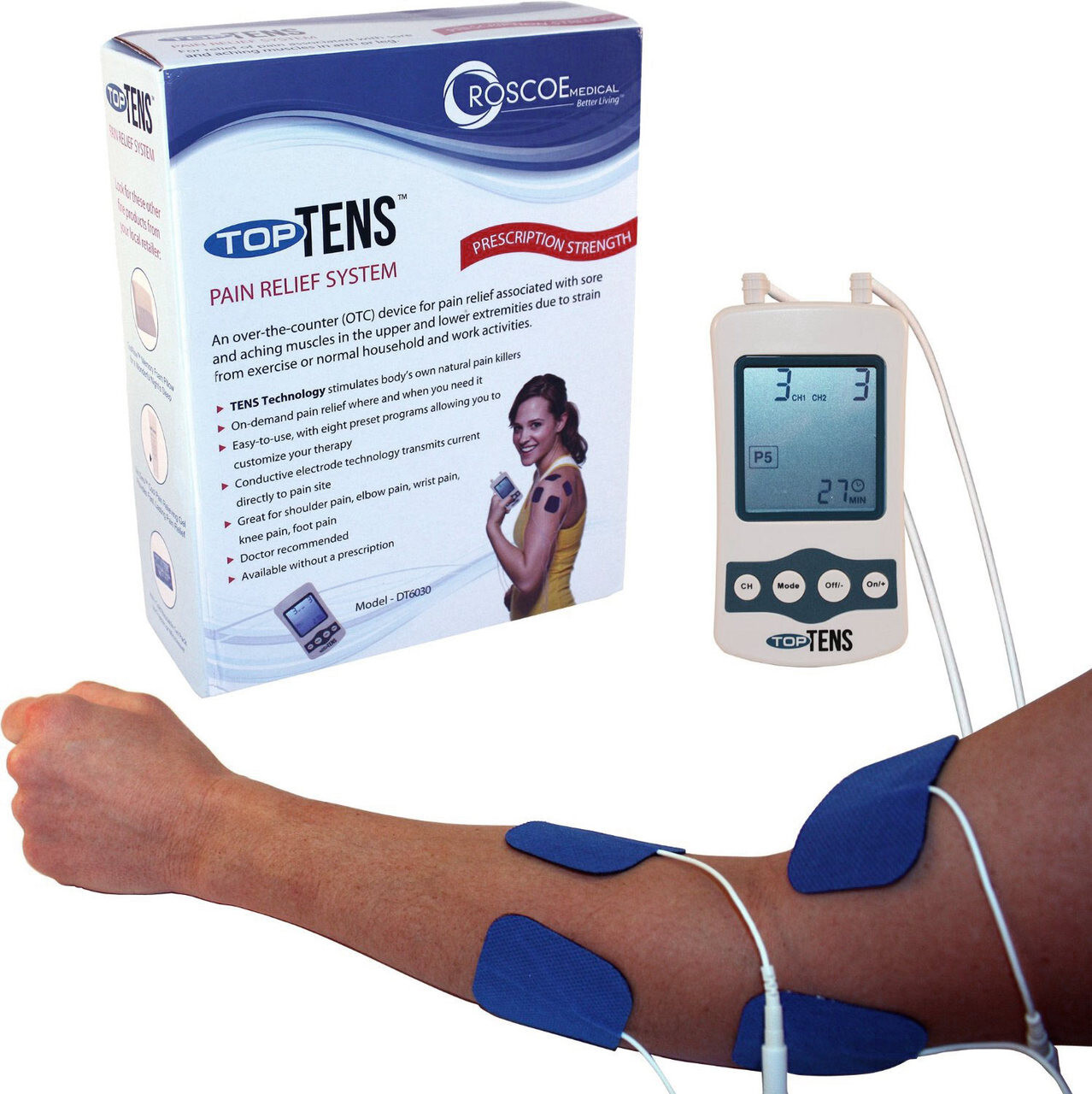 TopTENS Pain Relief System Over The Counter OTC Electrotherapy Massager DT6030