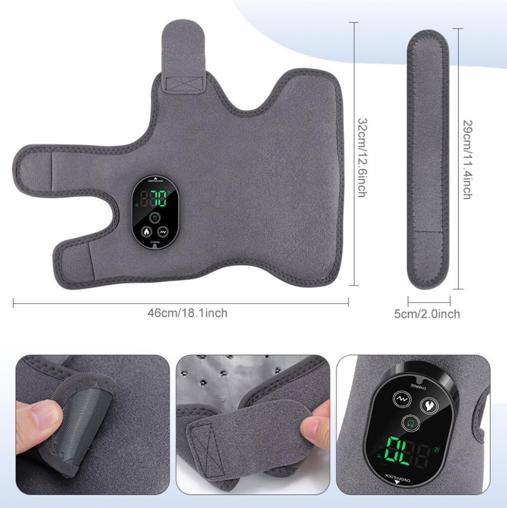 Heated Foot Massager Ankle Knee Elbow Brace 6 Heat 3 Vibration 3000mAh Battery