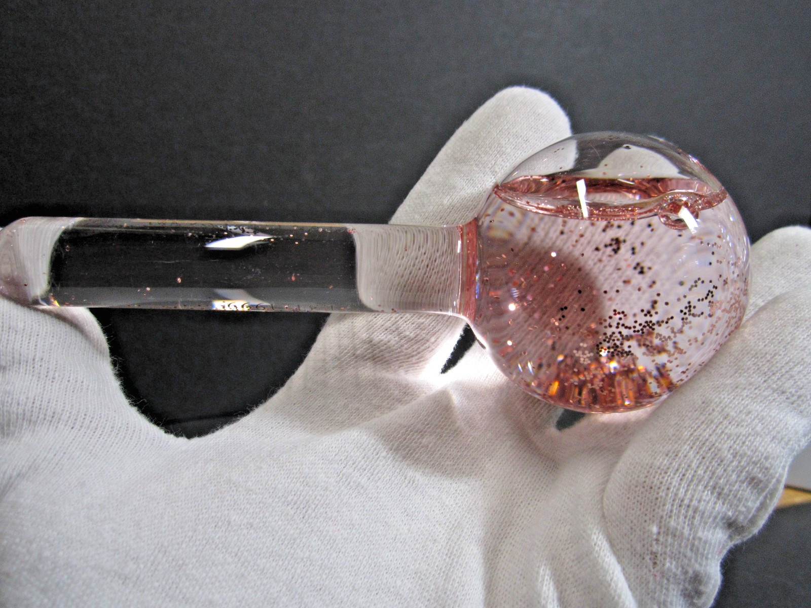 Skin Medica Cooling Sphere Pink Glitter Facial Massager NEW Glass Puffy Reducer