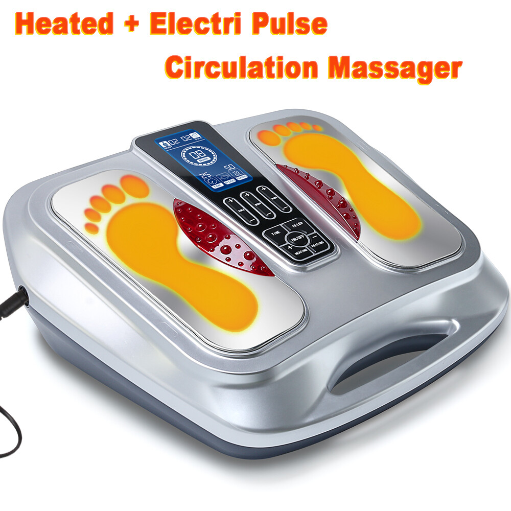 EMS Foot Circulation Stimulator Massager w/Heat for Neuropathy Feet Pain Relief