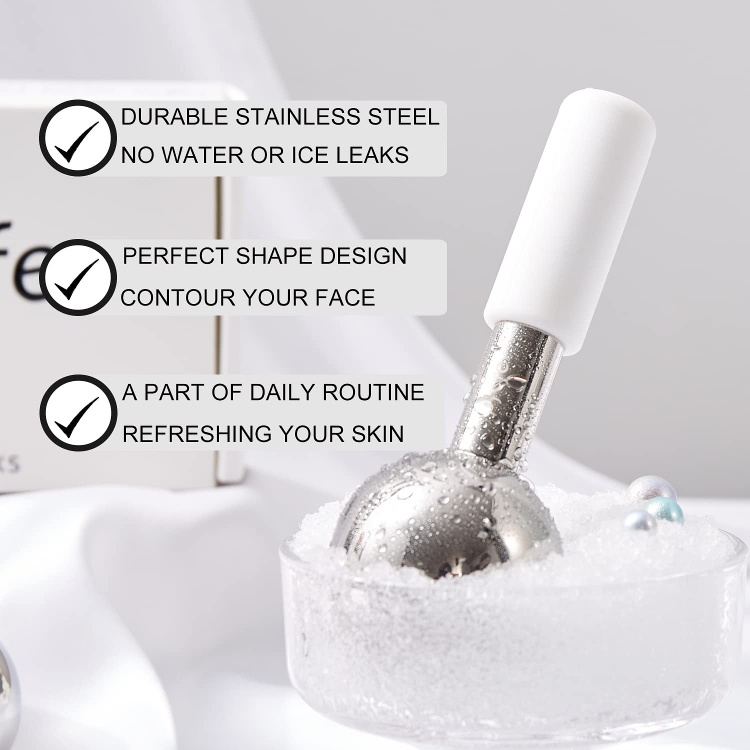 Ice Globes for Face & Eyes, Unbreakable Stainless Steel Cryo Sticks for Beaut…