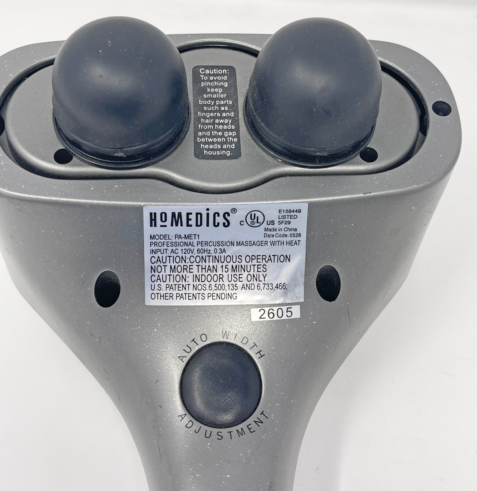 HoMedics Handheld Professional Percussion Massager PA-MET1 w Heat Aluminum/Grey