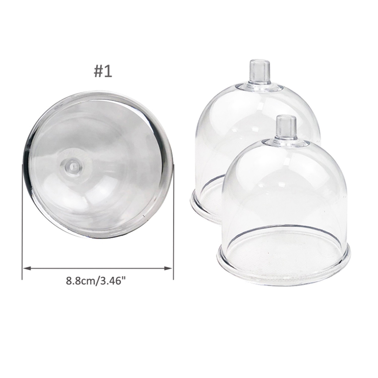 2PCS 9cm Reusable Plastic Cupping Cup For Vacuum Therapy Suction Cupping Machine