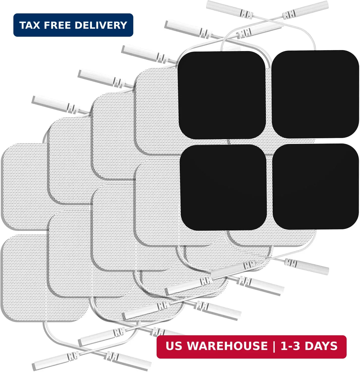 TENS Unit Replacement Pads, NURSAL Reusable TENS Electrode Pads 2×2 20pcs with U