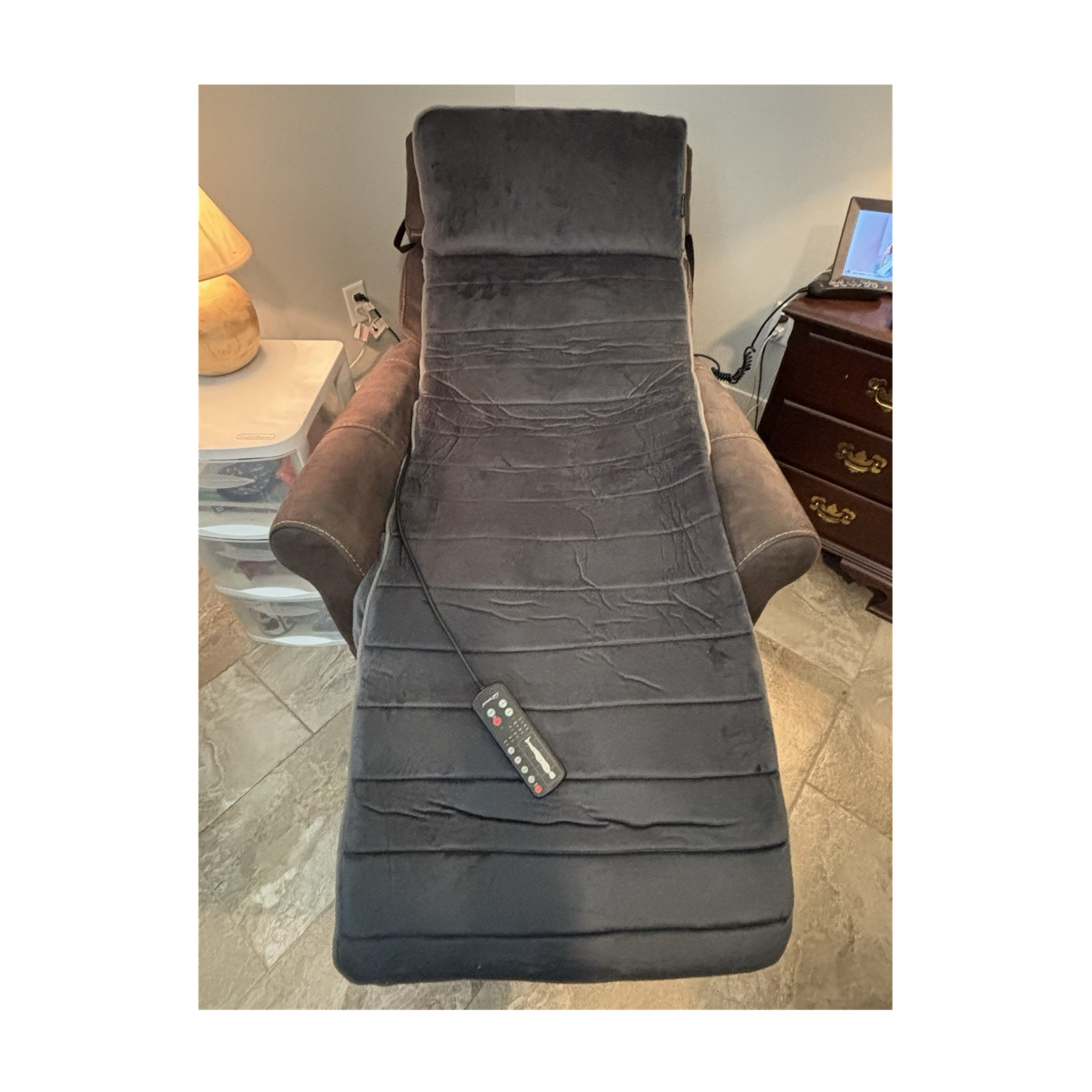 Snailax Heated Vibration Massage Mat Full Body Memory Foam SL-363M Gray Foldable