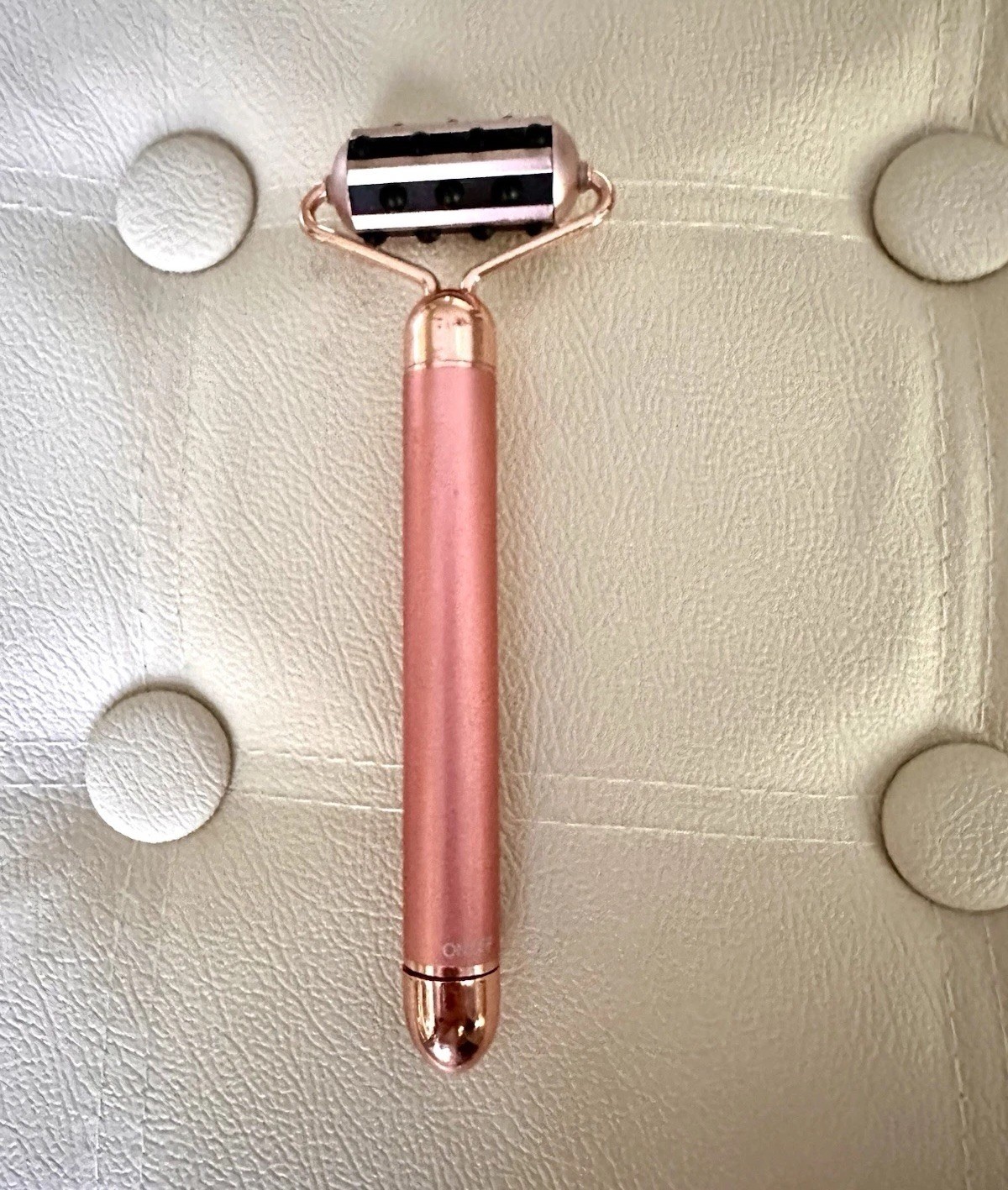 Ono Pink Rose Gold Face Massage Roller Manual Handheld Metal Plastic ONC