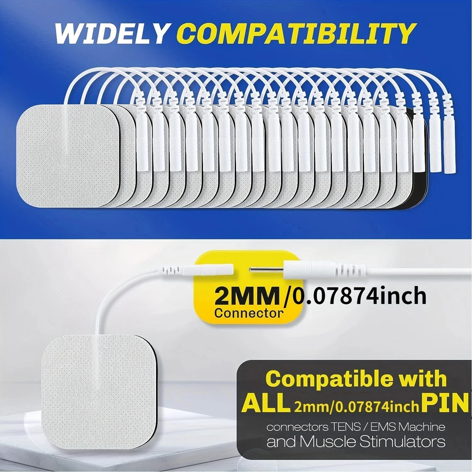 40/80 TENS Electrode Pads EMS Replacement Unit 7000 3000 2×2 Muscle Stimulator