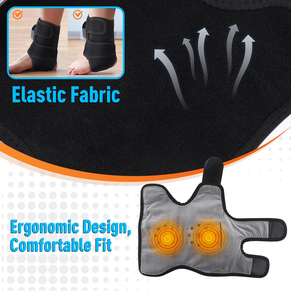 Cordless Foot Ankle Massager Pain Relief with 6 Heat Levels, 3 Vibration Modes