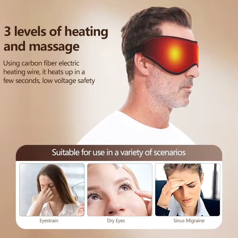 Portable Electric Heated Eye Massager USB-Powered Winter Warm Eye Mask Dry