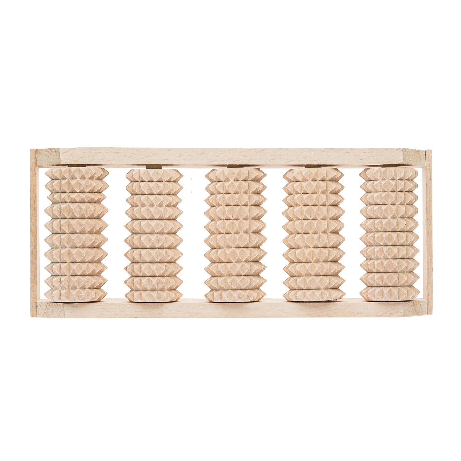 Wooden Foot Massager, 5 Rollers for One Foot, 31×12.5×5 cm (12.2×4.9×2 in)