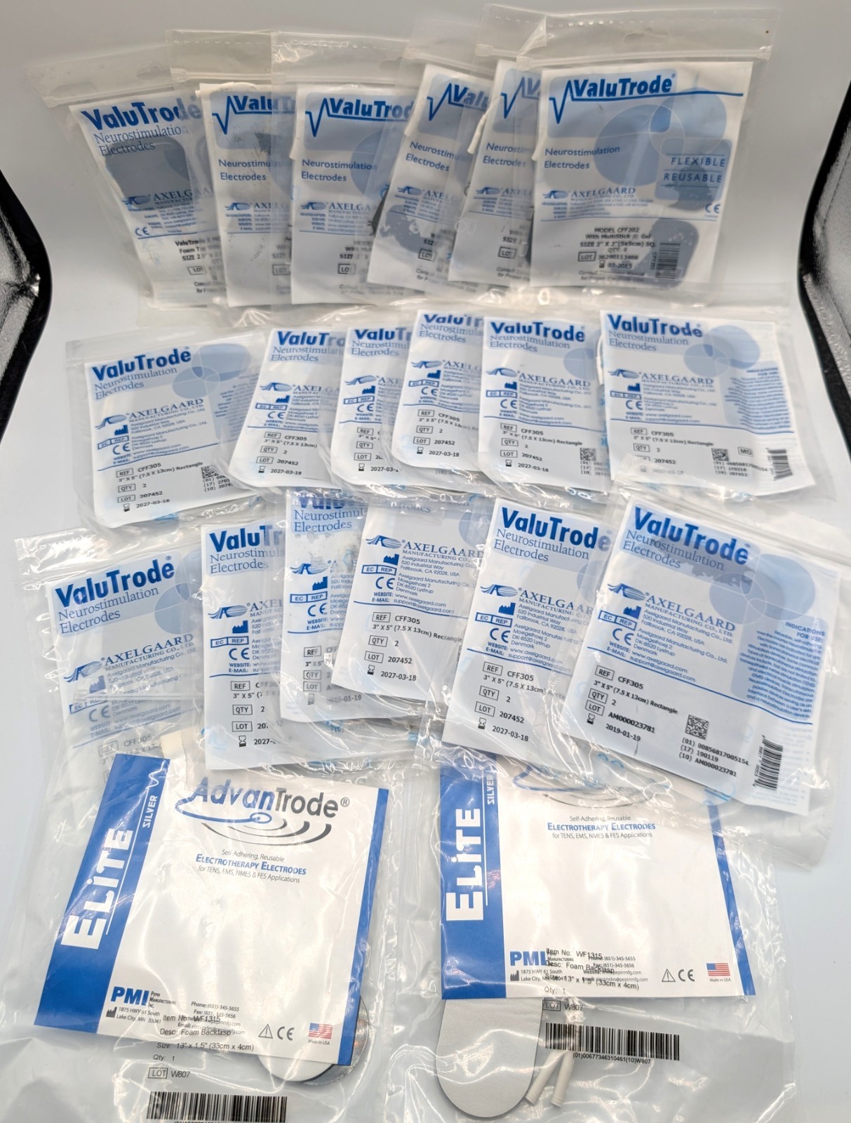 TENS Electrode Pads Bulk Lot ValuTrode AdvanTrode Sealed Mixed Sizes – 20 PACKS