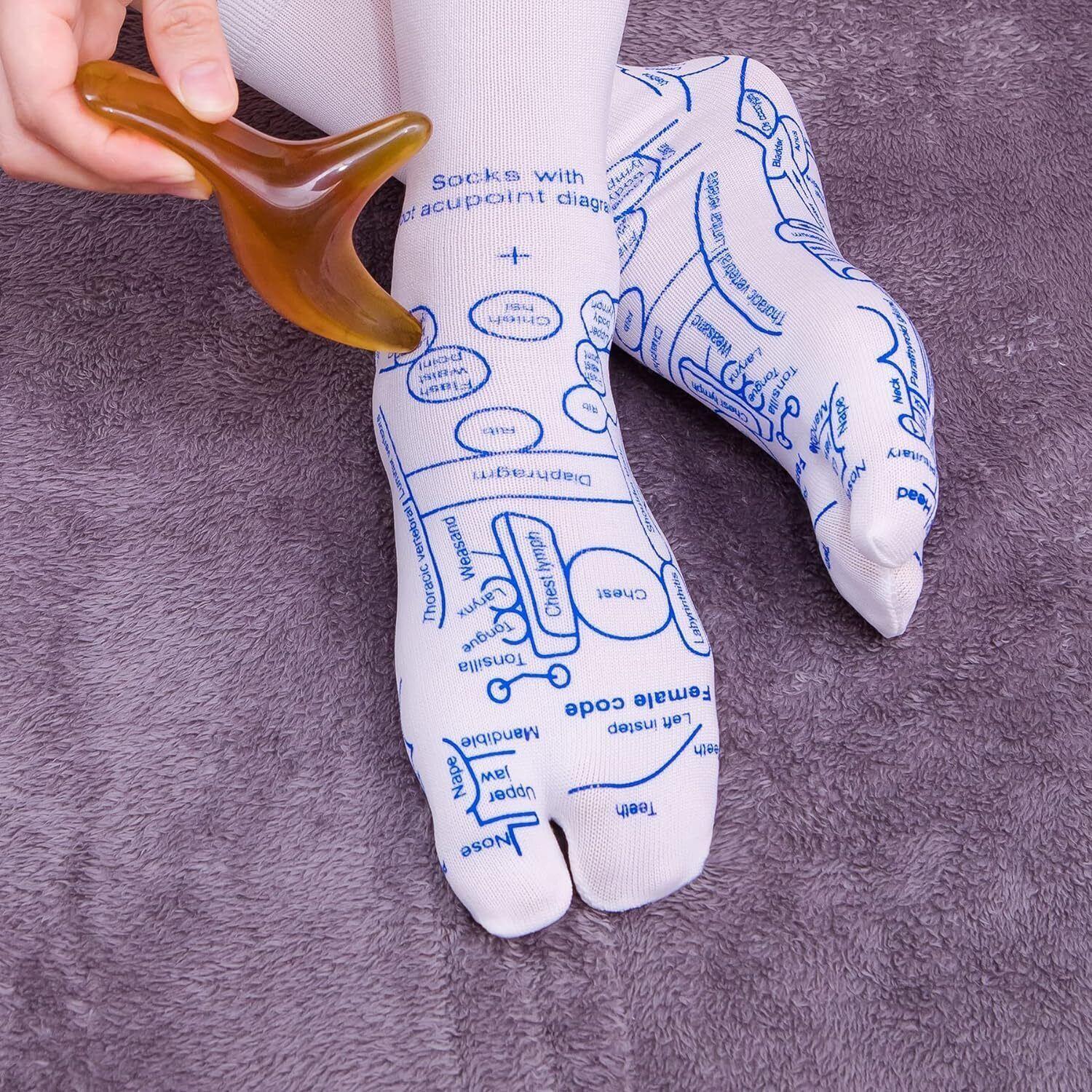 Reflexology Socks with Trigger Point Massage Tool, Foot Pain Relief Remedy for F
