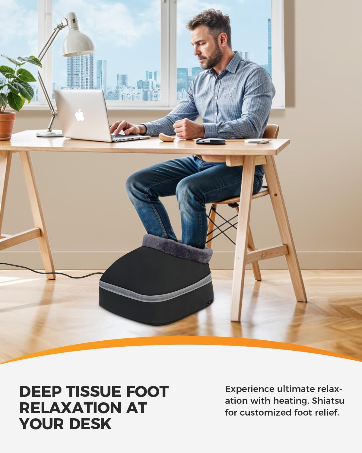 Shiatsu Heated Foot Massager for Plantar Fasciitis & Pain Relief, Foot Warmer
