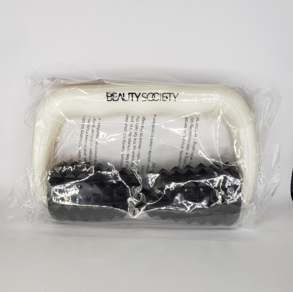 Beauty Society Cellulite Massage Roller Black & White Sealed New