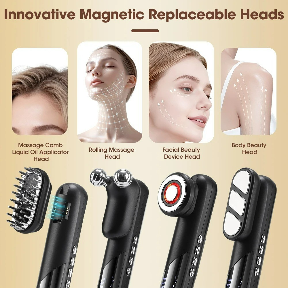 4-in-1 EMS Scalp Massager Red Light Hair Growth Comb Body Face Massage Tool