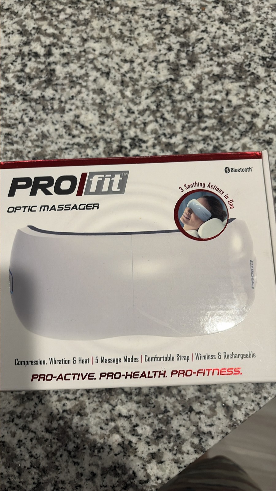 NIB Optic Massager Heat Compression Bluetooth Wireless 5 Modes