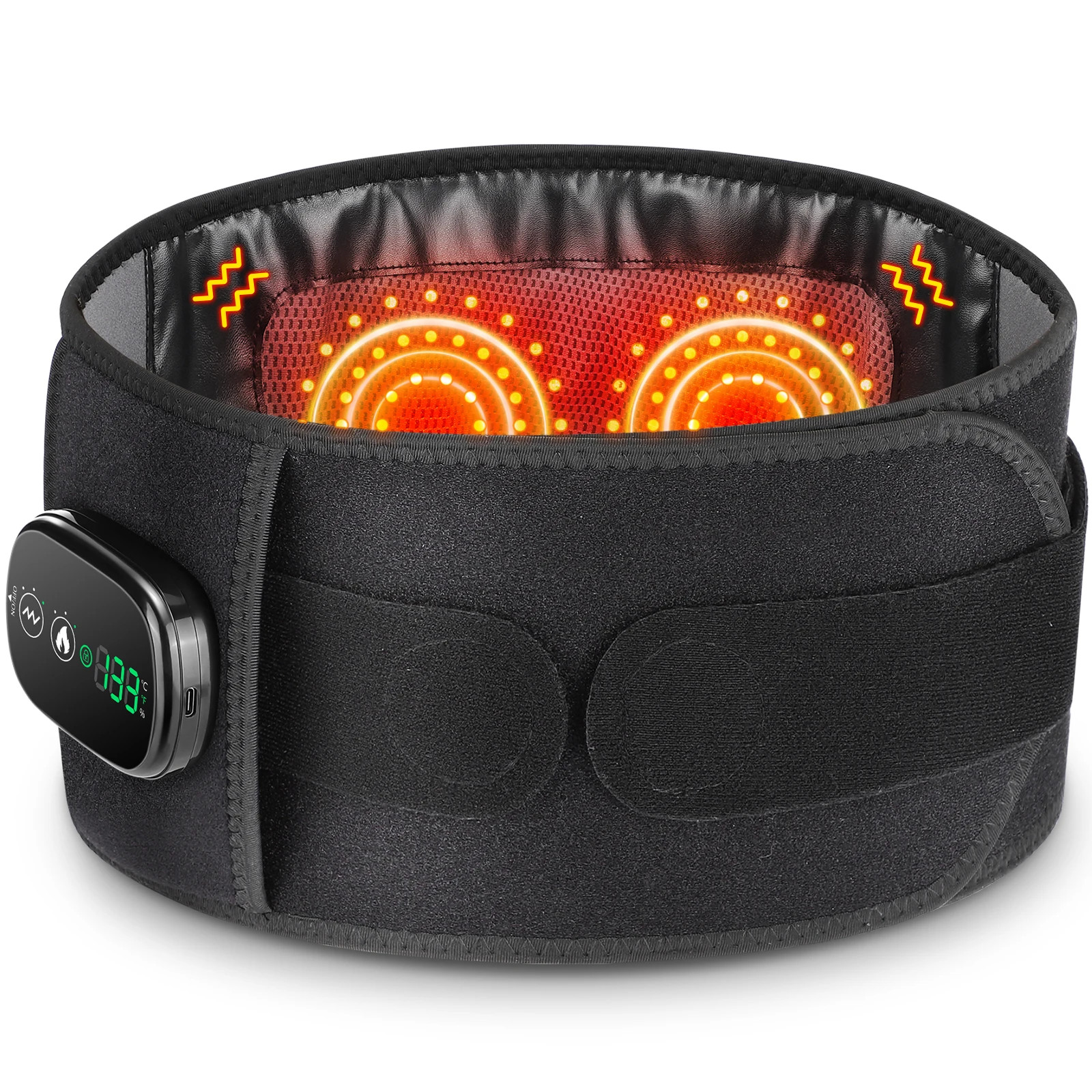 New Upgrade Electric Heating Waist Massager Brace Belt Back Relax 3 Gears Adjust