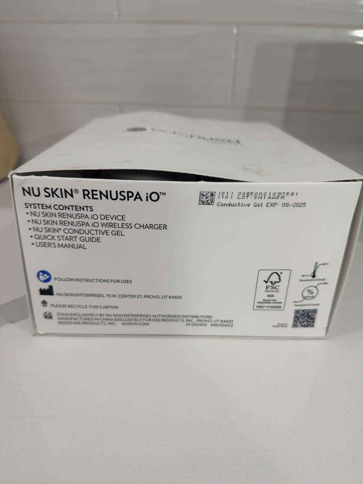 Nu Skin RenuSpa iO Handheld Body Massager Wireless Rechargeable White + Gel