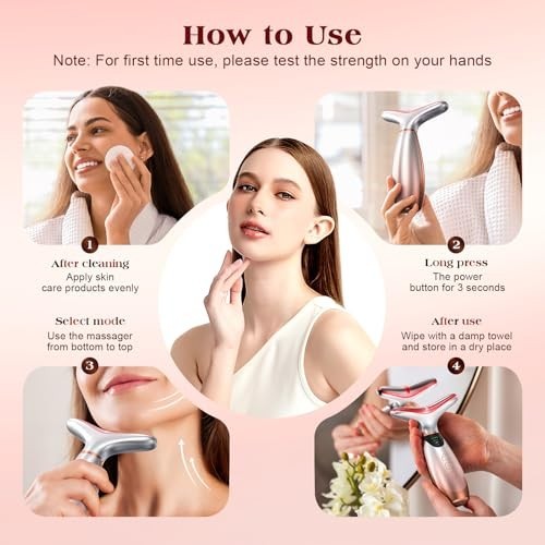 7-Color Facial Massager with Red Light Therapy & Heating Vibration for Face Lift