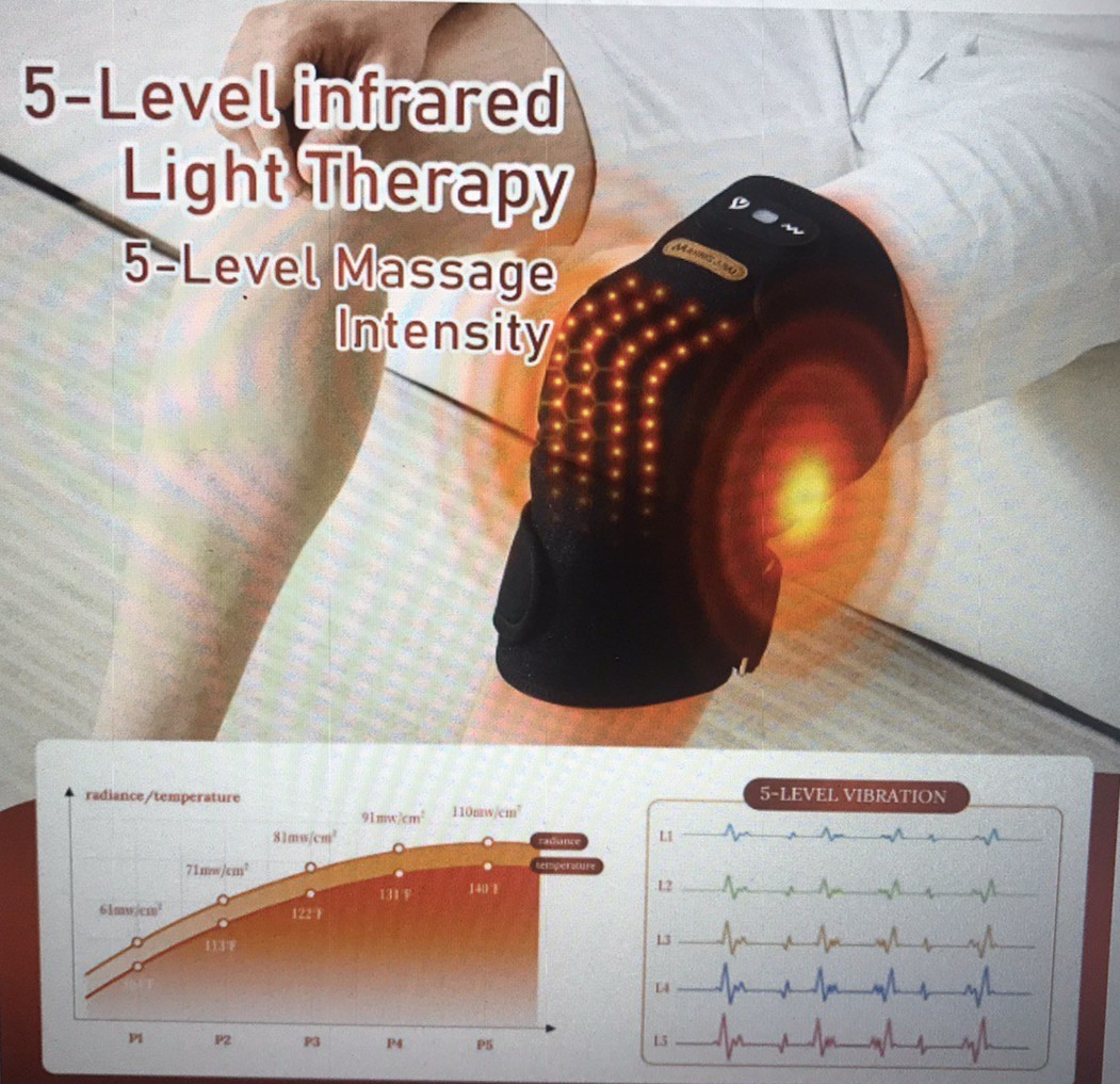 Marris JJW Red Light Therapy Knee, Elbow, Shoulder Massage w/ Heat & Vibration
