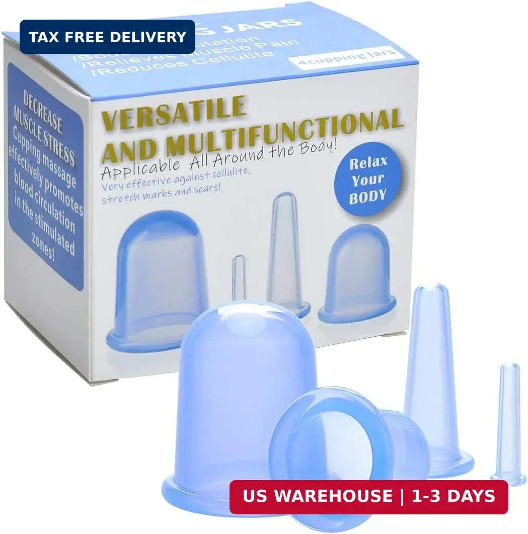 lychee Anti Cellulite Cupping Therapy Set for Family 4Pcs Silicone Vacuum Massag