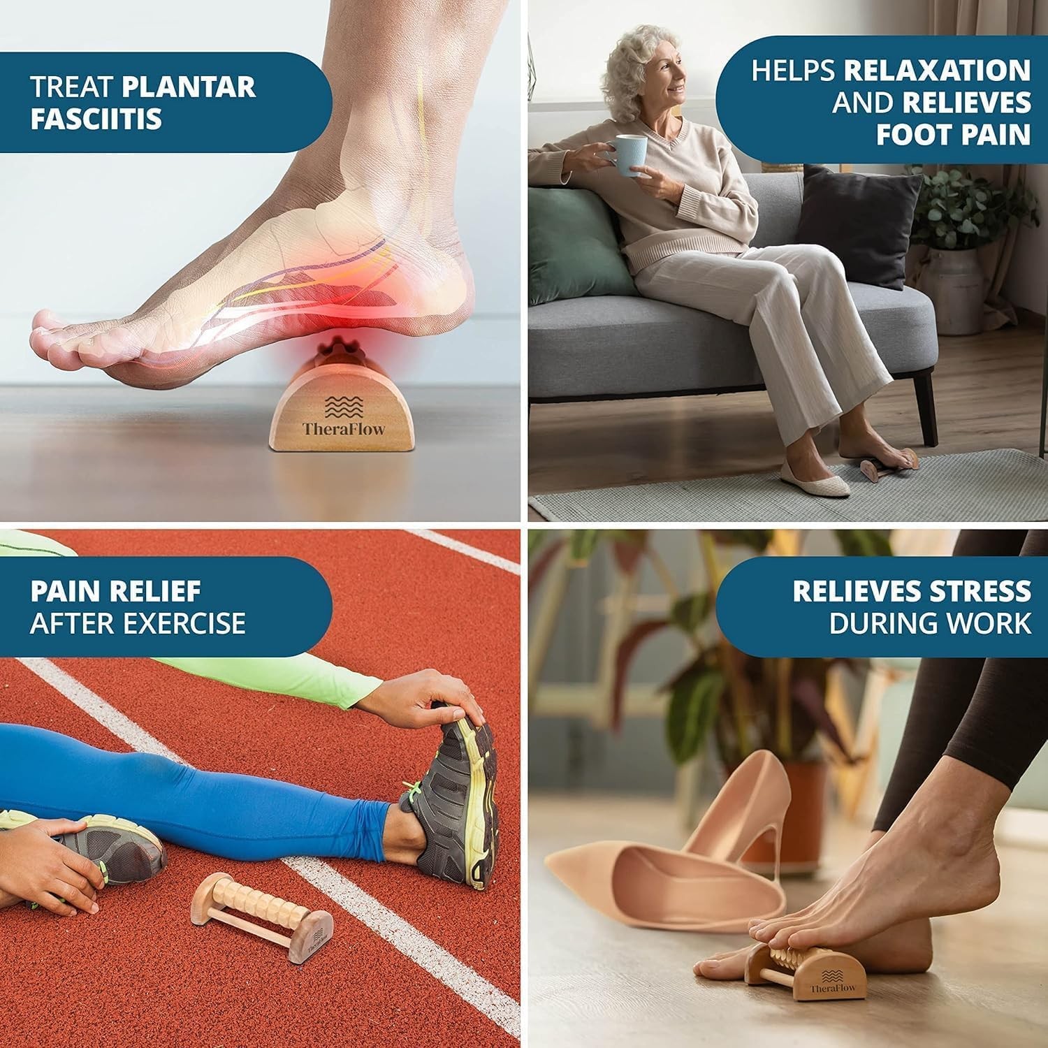TheraFlow Compact Foot Roller for Plantar Fasciitis Relief | Relaxing Gifts