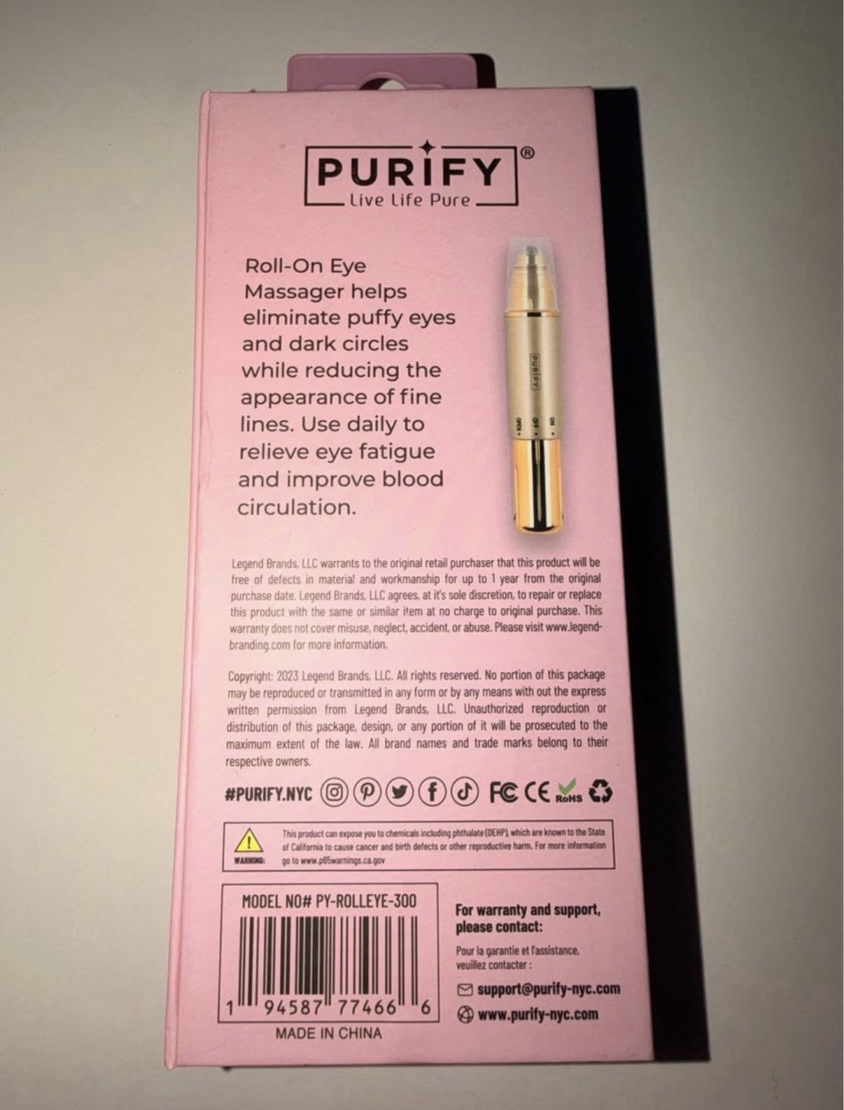 Purify Vibrating Facial Roller & Eye Massager + 3-in-1 Ultrasonic Set