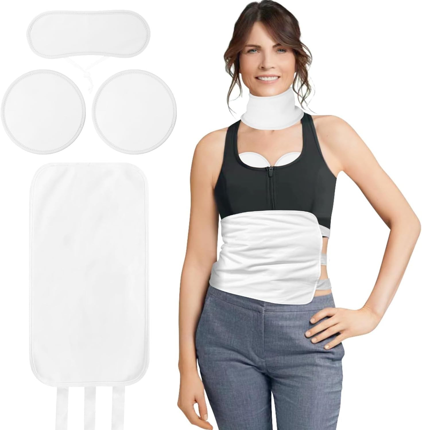 4 Pcs Castor Oil Pack Wrap Organic Cotton for Stomach, Neck, Breast, Belly,…