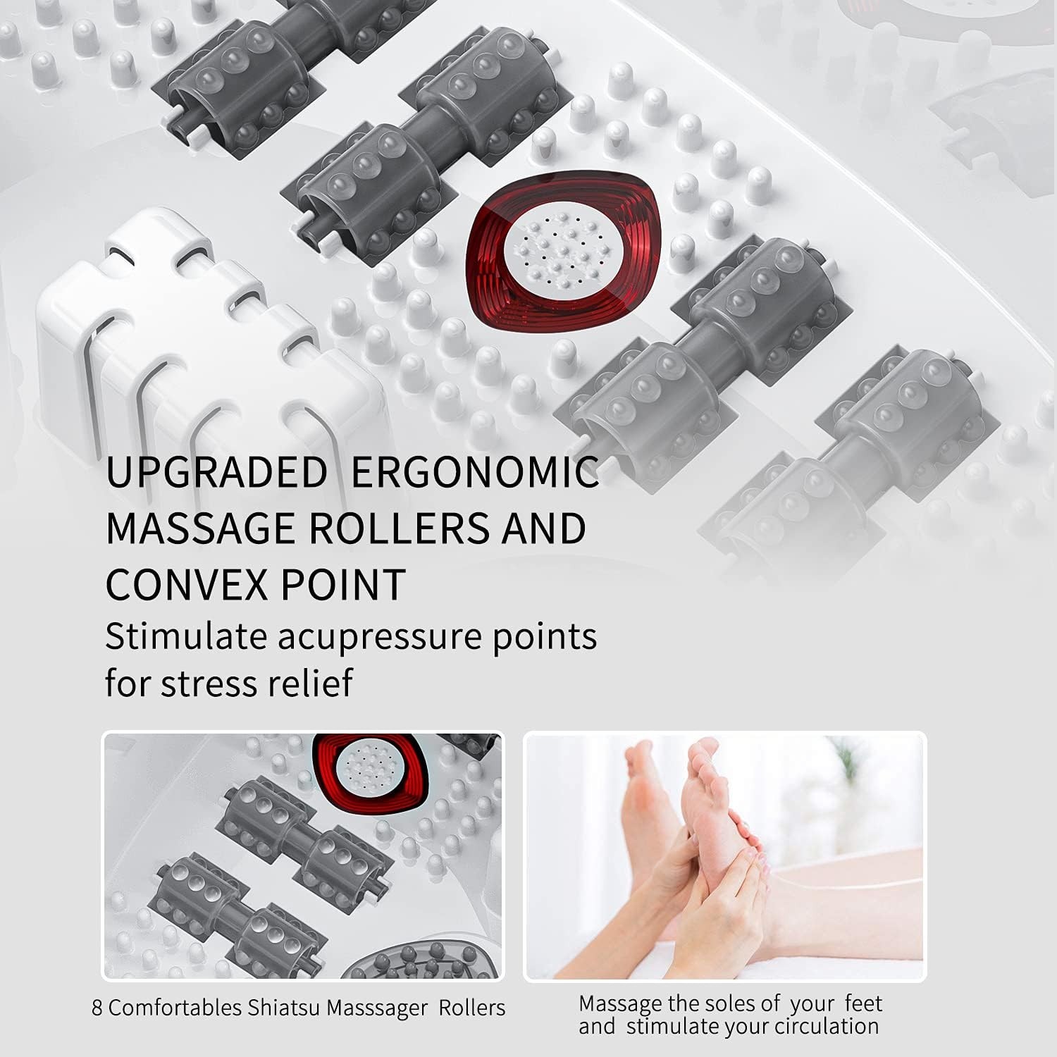 Foot Soaking Tub Spa Massager with Heat, Bubbles, Vibration & Red Light – Gift f