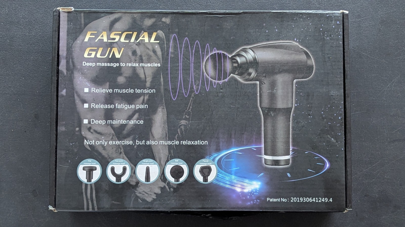 Muscle Massage Gun Professional Fascial Massager Deep Tissue Percussion 5 Heads