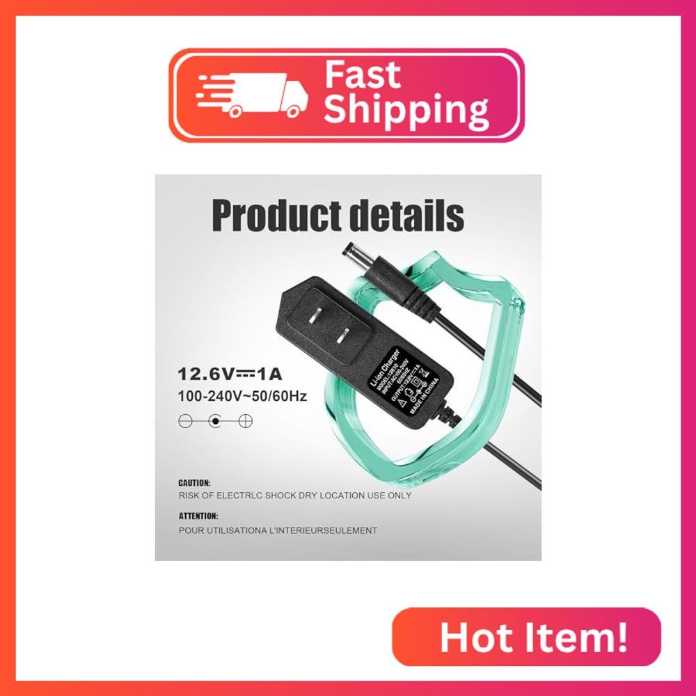 Massage Gun Charger 12v ~ 12.6v 1A Charger for 12.6v Massage Gun Power Cord 12V