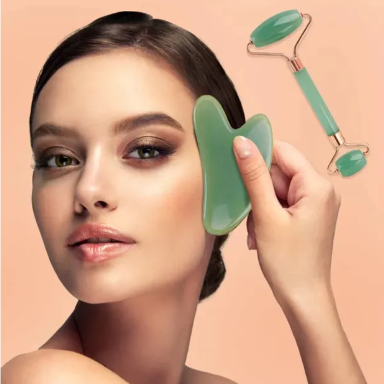 Gua Sha Board 2PCS Resin Facial Massager Lifting Scraper Neck Skincare Tool